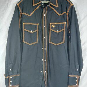 Western Welder Outfitting Large Black/Orange Western Welding Shirt